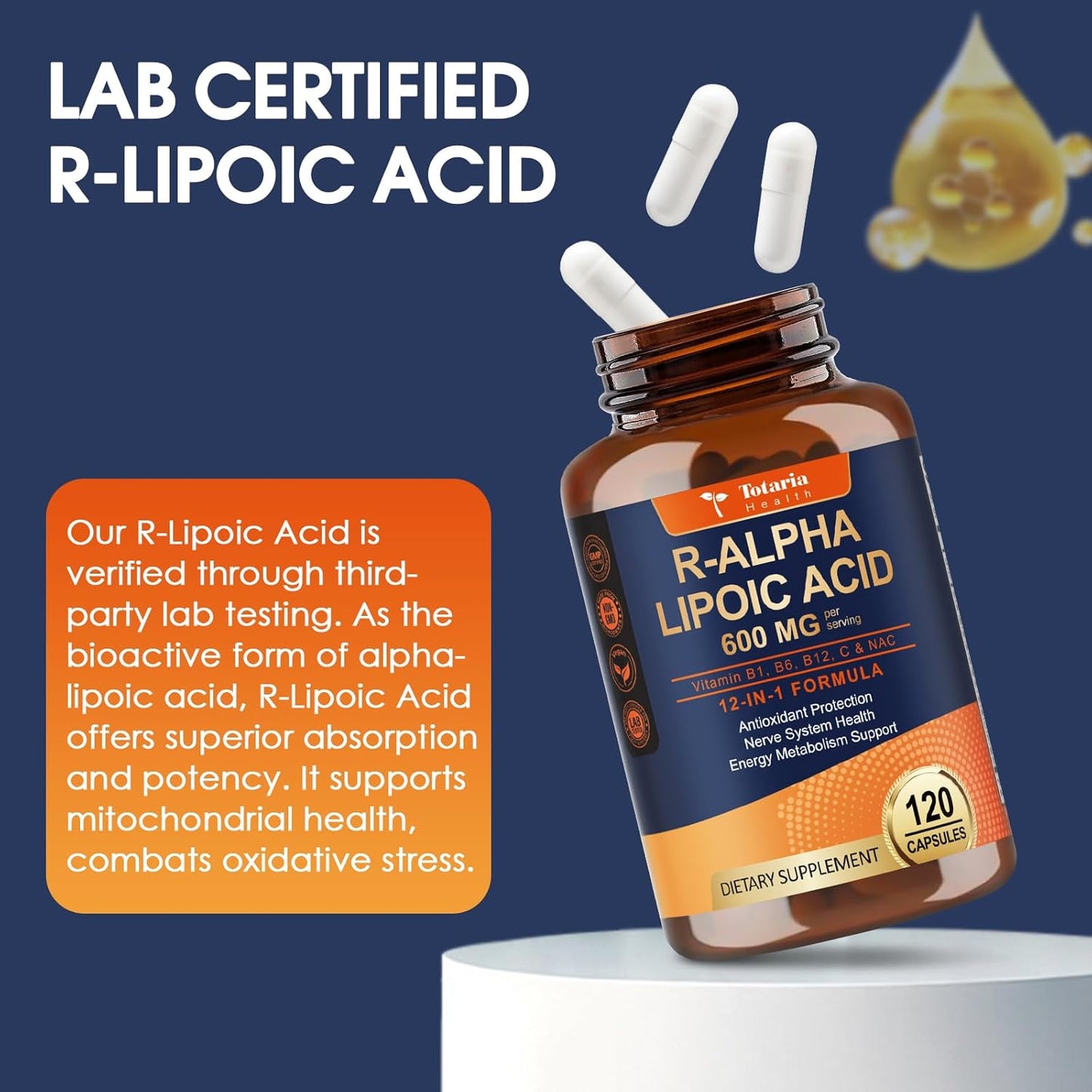 R-Alpha Lipoic Acid 600mg (ALA) – Antioxidant & Nerve Support