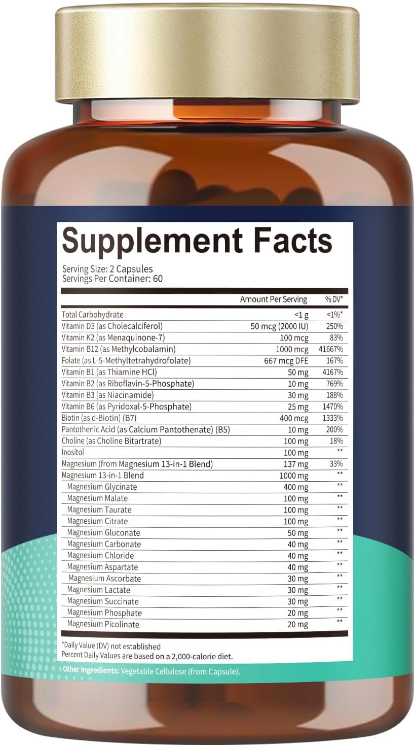 25-in-1 Magnesium Complex with Methylated B, D3 & K2