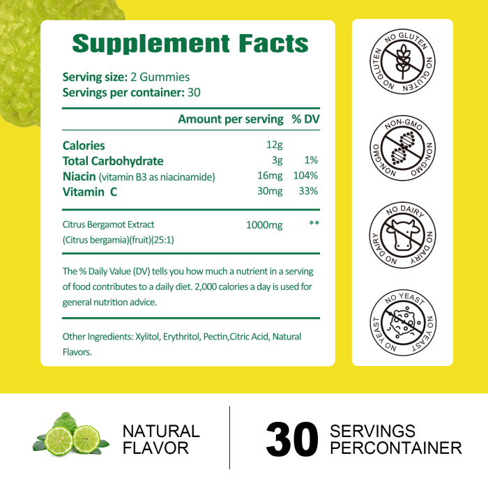 Citrus Bergamot Gummies 25:1 for Healthy Cholesterol