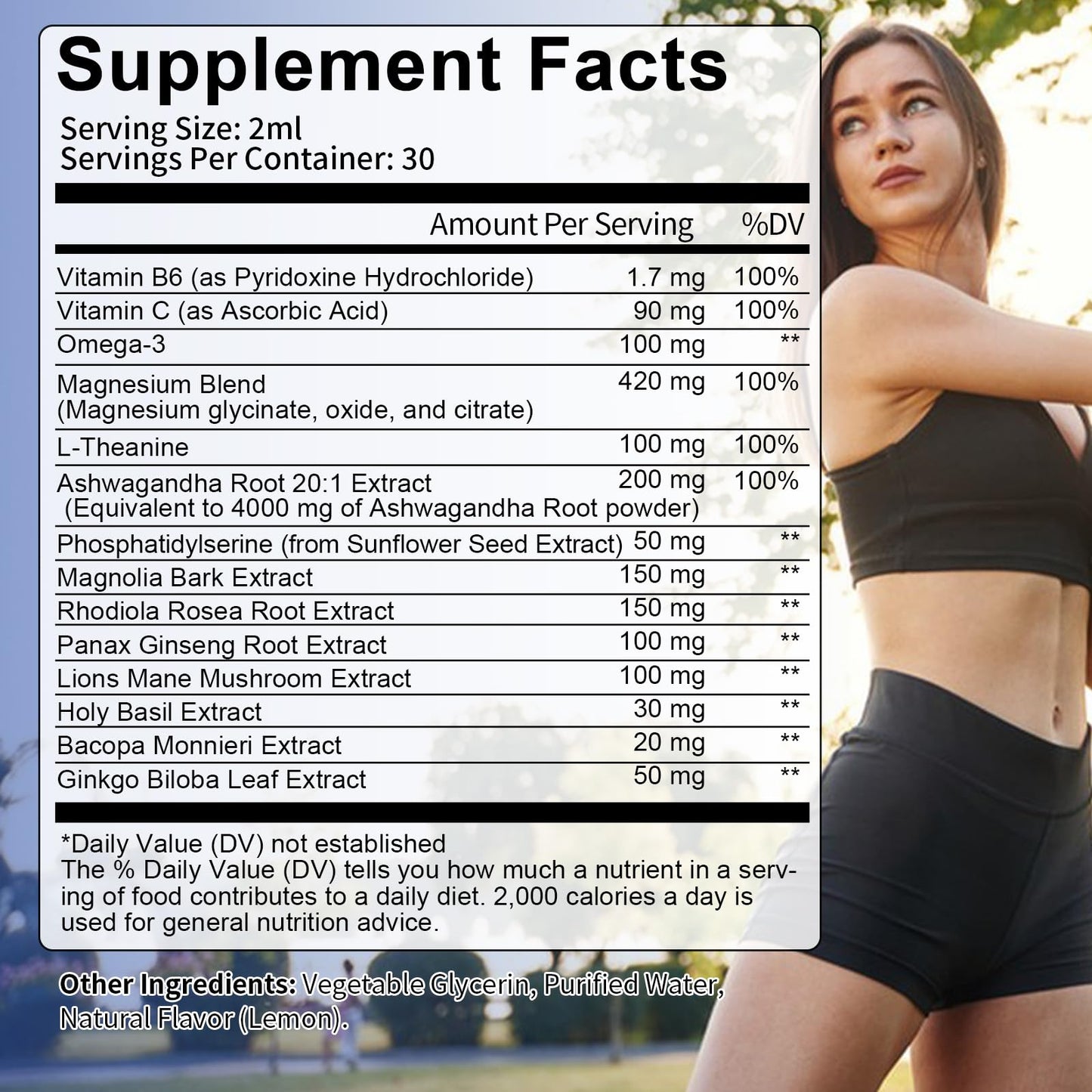Cortisol Support Liquid Drops with Ashwagandha & Rhodiola