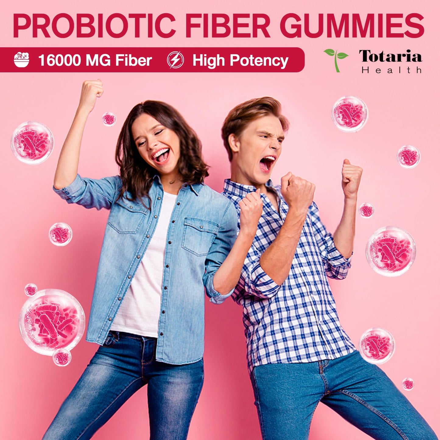 9-in-1 Probiotic Fiber Gummies 16g – Psyllium & ACV (Adults & Teens)