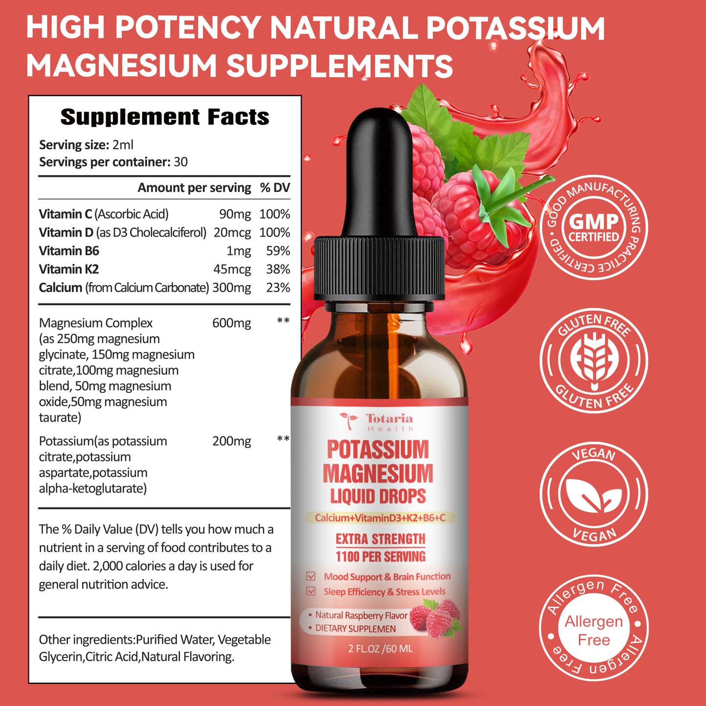 Potassium + Triple Magnesium Liquid Drops – Heart & Muscle