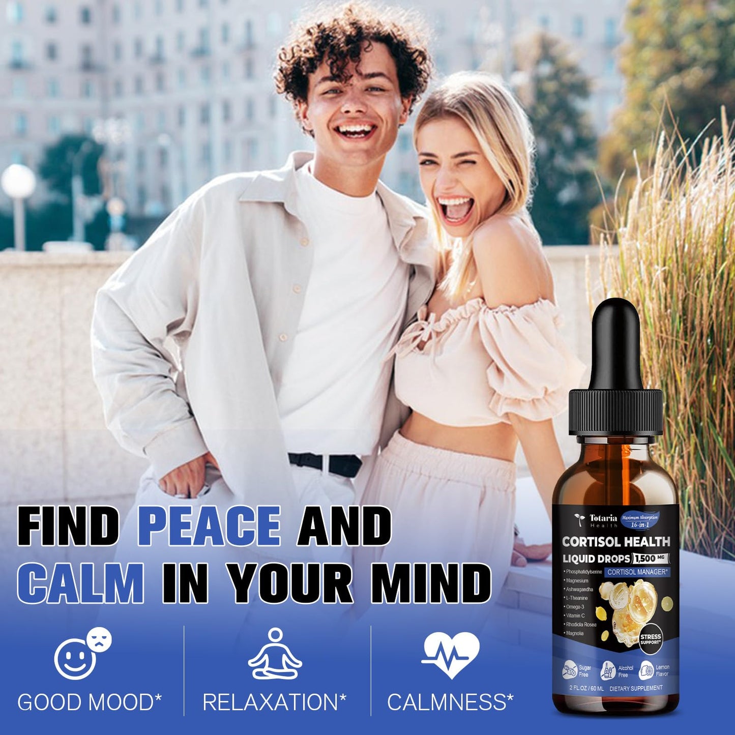 Cortisol Support Liquid Drops with Ashwagandha & Rhodiola