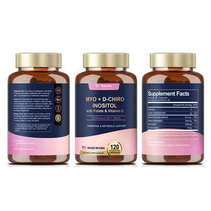 Inositol 40:1 (Myo & D-Chiro) for Women with D3 & Folate