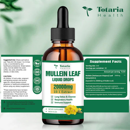 Mullein Drops for Lungs 20000mg – Respiratory & Immune (60ml)