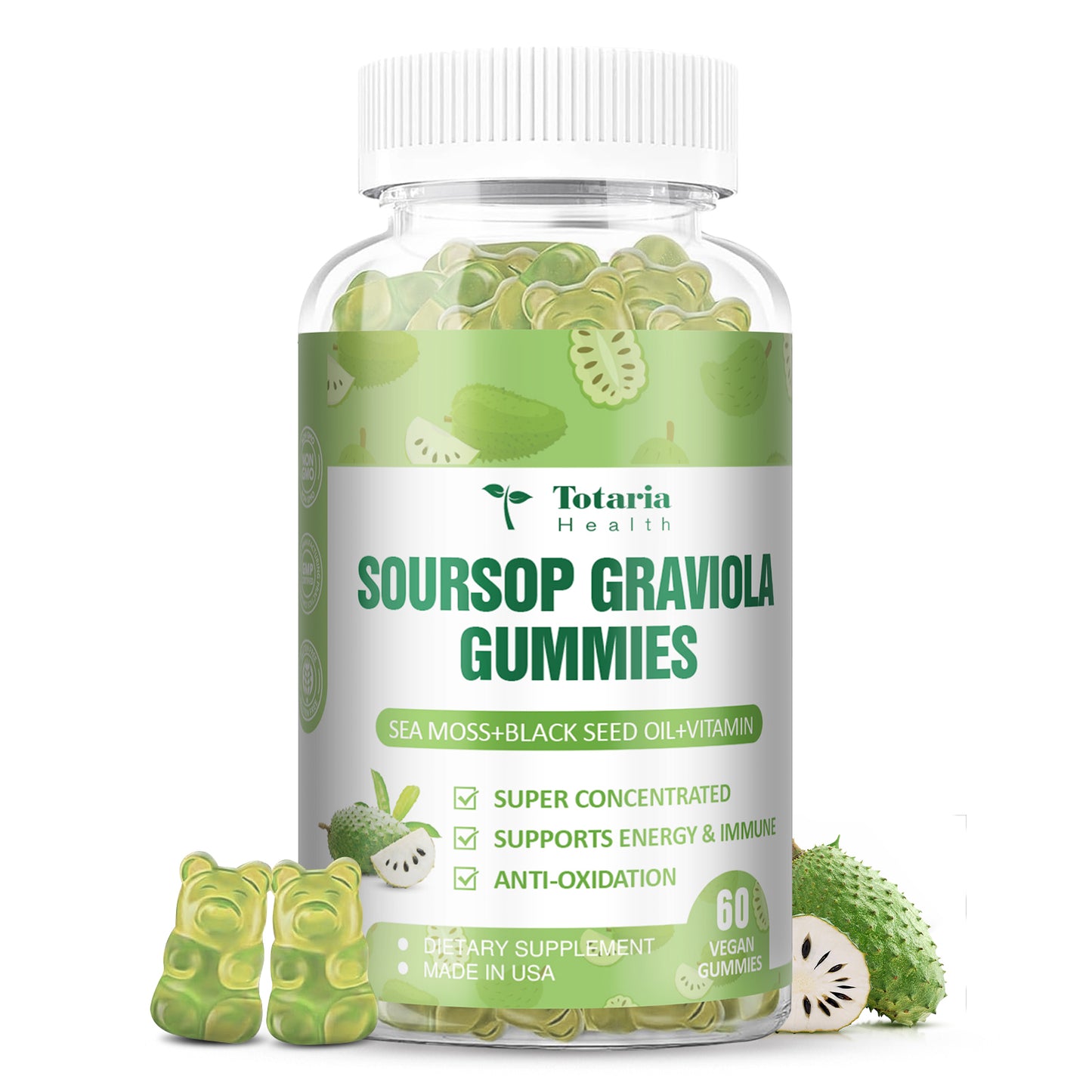 Soursop & Sea Moss Gummies 5000mg with Black Seed Oil