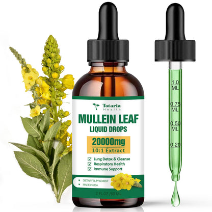 Mullein Drops for Lungs 20000mg – Respiratory & Immune (60ml)