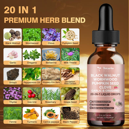 20-in-1 Black Walnut & Wormwood Tincture – Gentle Gut Cleanse