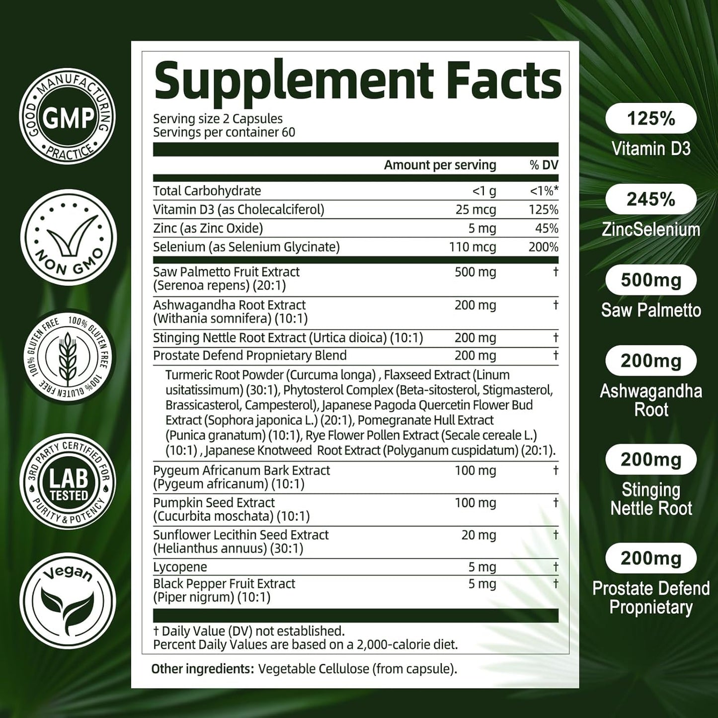 Organic Saw Palmetto for Prostate with Nettle & Pumpkin Seed
