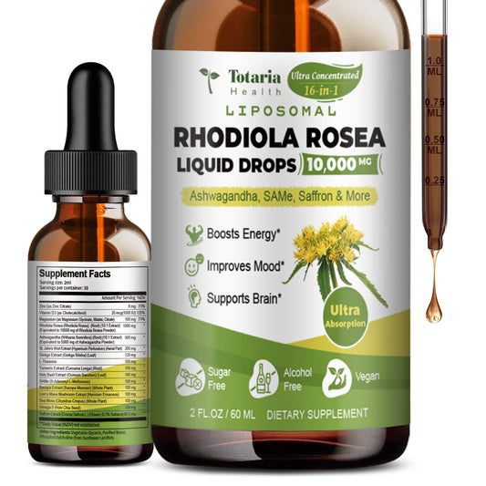 Liposomal Rhodiola Rosea Drops with Ashwagandha & Saffron