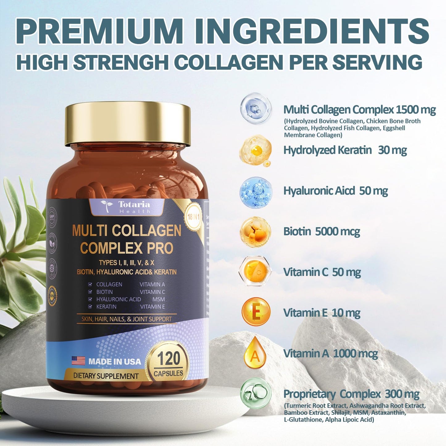 18-in-1 Multi Collagen Peptides – Skin, Hair, Nails & Joints