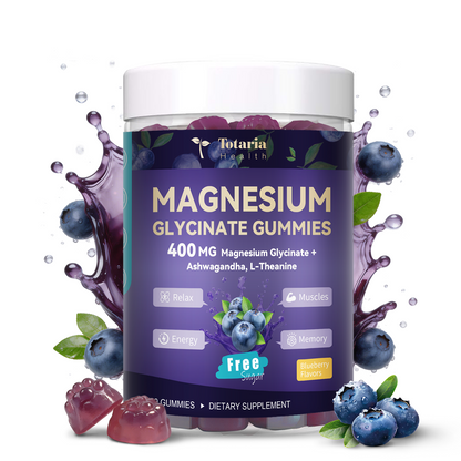 Magnesium Glycinate Gummies 400mg with Ashwagandha (Blueberry)