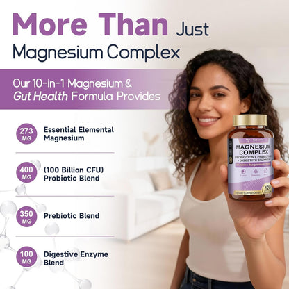 10-in-1 Magnesium Complex with Probiotics & Digestive Enzymes