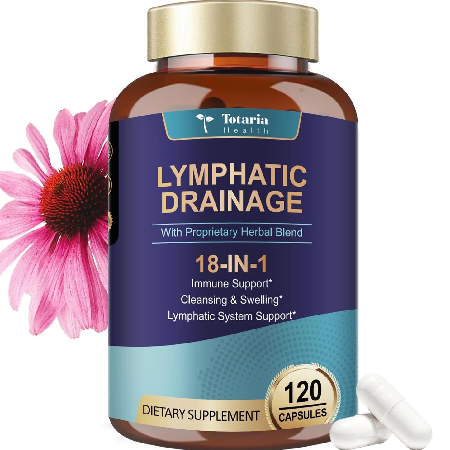 Lymphatic Drainage Capsules with Echinacea, Dandelion & Burdock