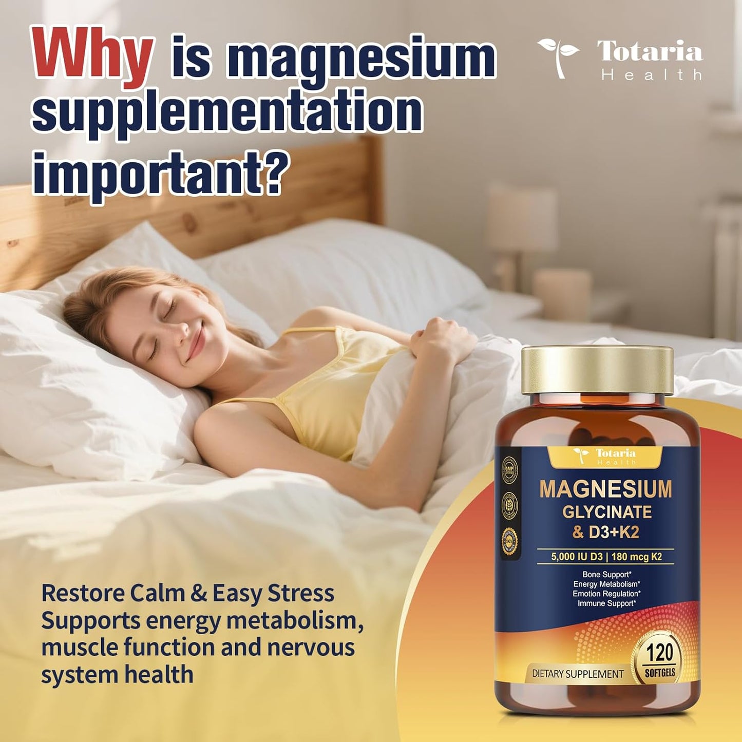 9-in-1 Magnesium Glycinate 500mg + Vitamin D3 & K2