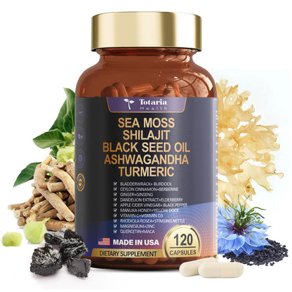 25-in-1 Sea Moss, Black Seed Oil, Ashwagandha & Shilajit