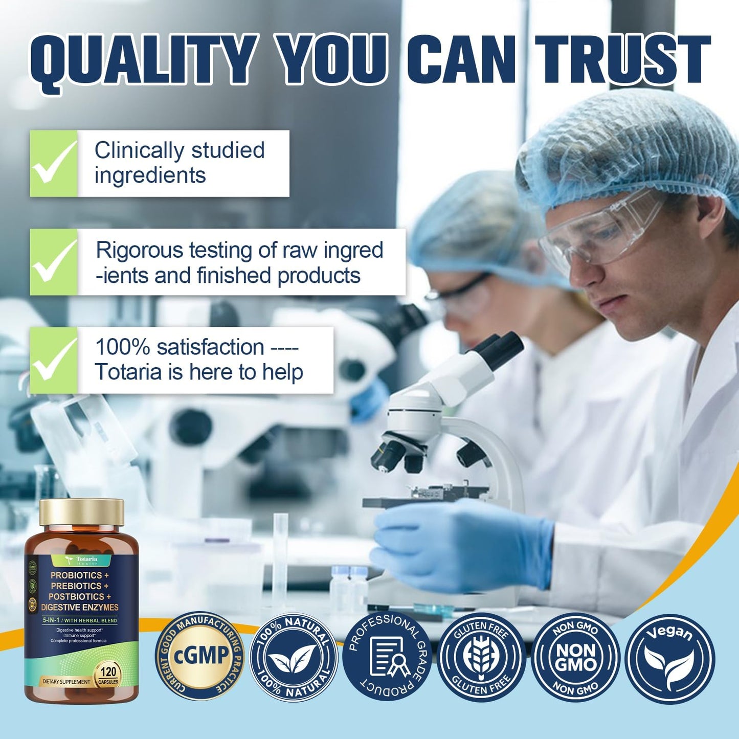 5-in-1 Probiotic 60 Billion CFU with Prebiotics & Enzymes