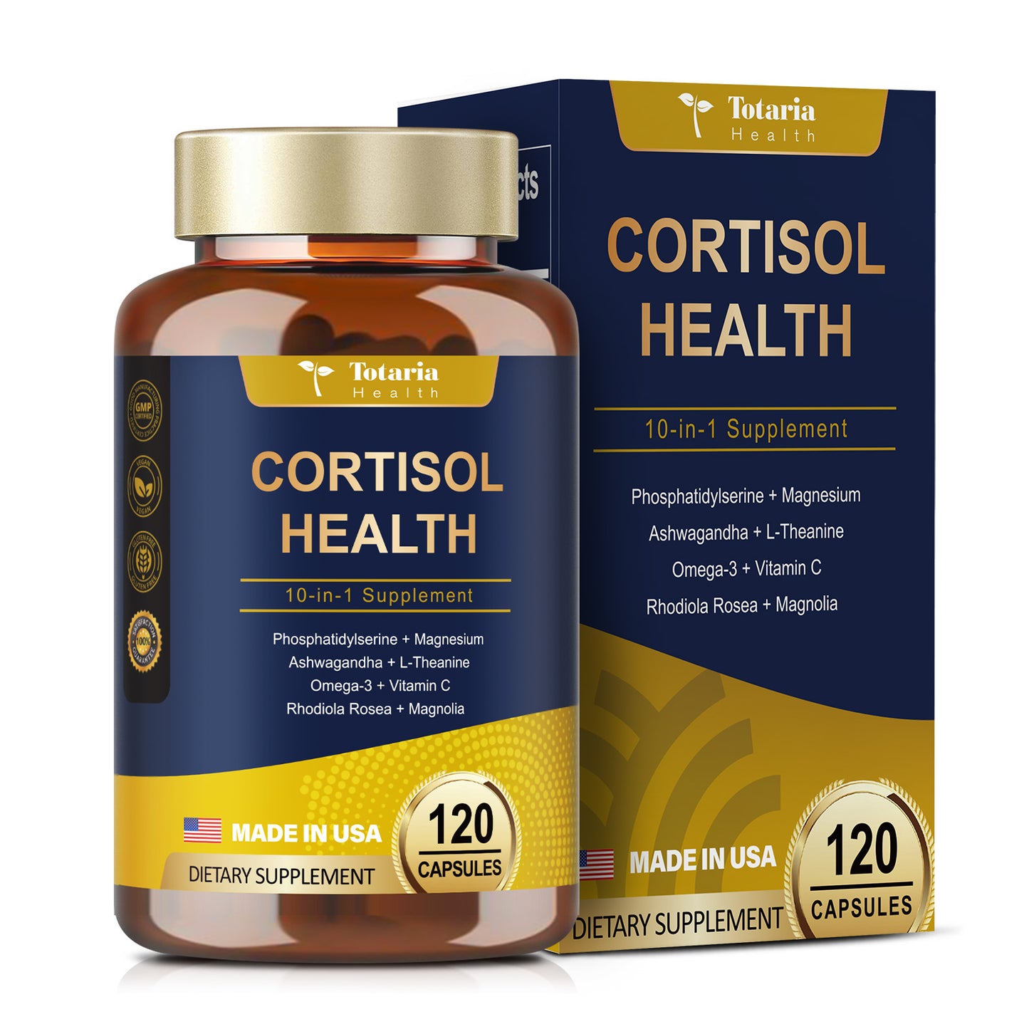 Cortisol Support Capsules with Ashwagandha, Rhodiola & L-Theanine