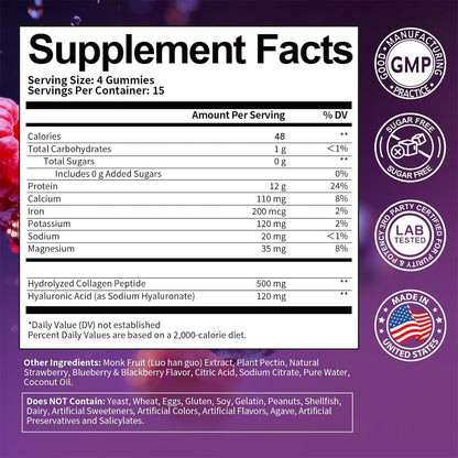 3-in-1 Whey Protein Gummies with Creatine & Collagen (Berry)