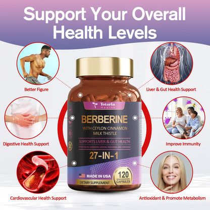 27-in-1 Berberine 6000mg with Ceylon Cinnamon & Milk Thistle