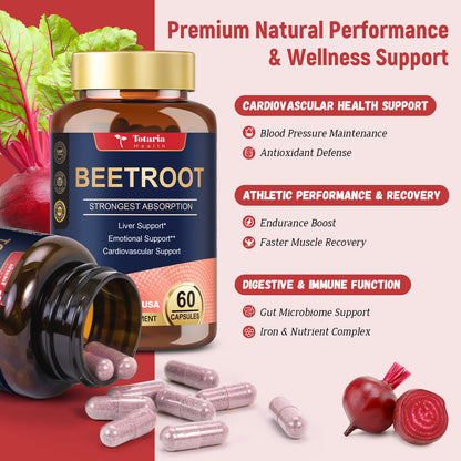 Organic Beet Root 1300mg – Energy, Heart & Liver Support