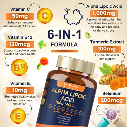 Alpha Lipoic Acid 1000mg (ALA) – Antioxidant & Nerve Support