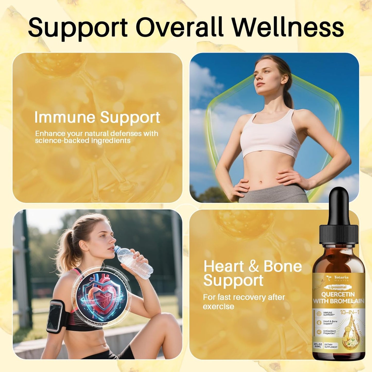 Liposomal Quercetin 1000mg with Bromelain & Elderberry Drops