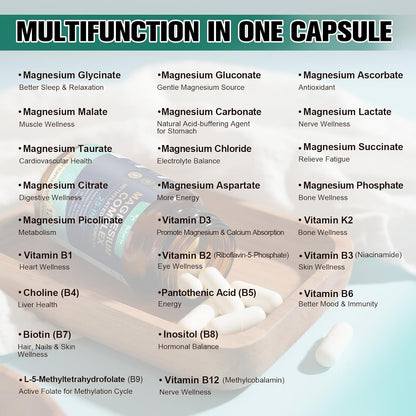 25-in-1 Magnesium Complex with Methylated B, D3 & K2