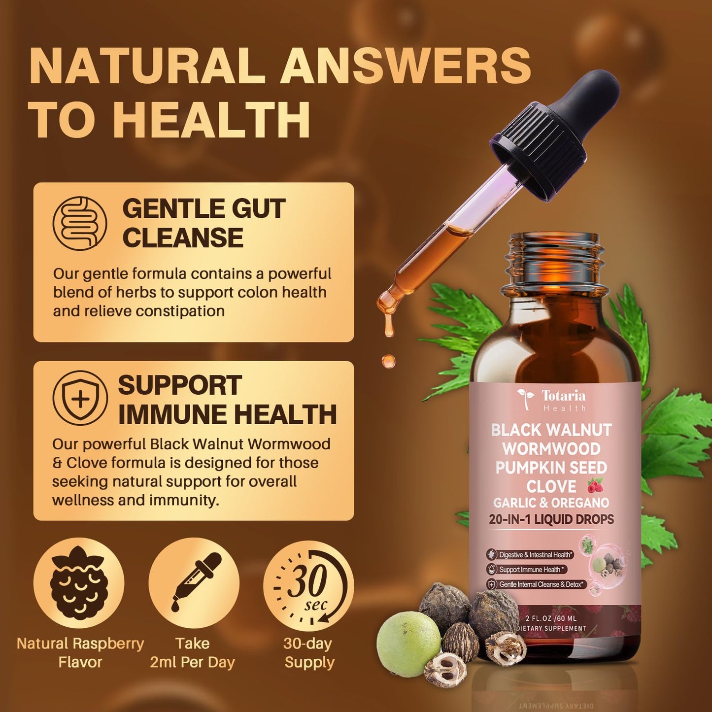 20-in-1 Black Walnut & Wormwood Tincture – Gentle Gut Cleanse