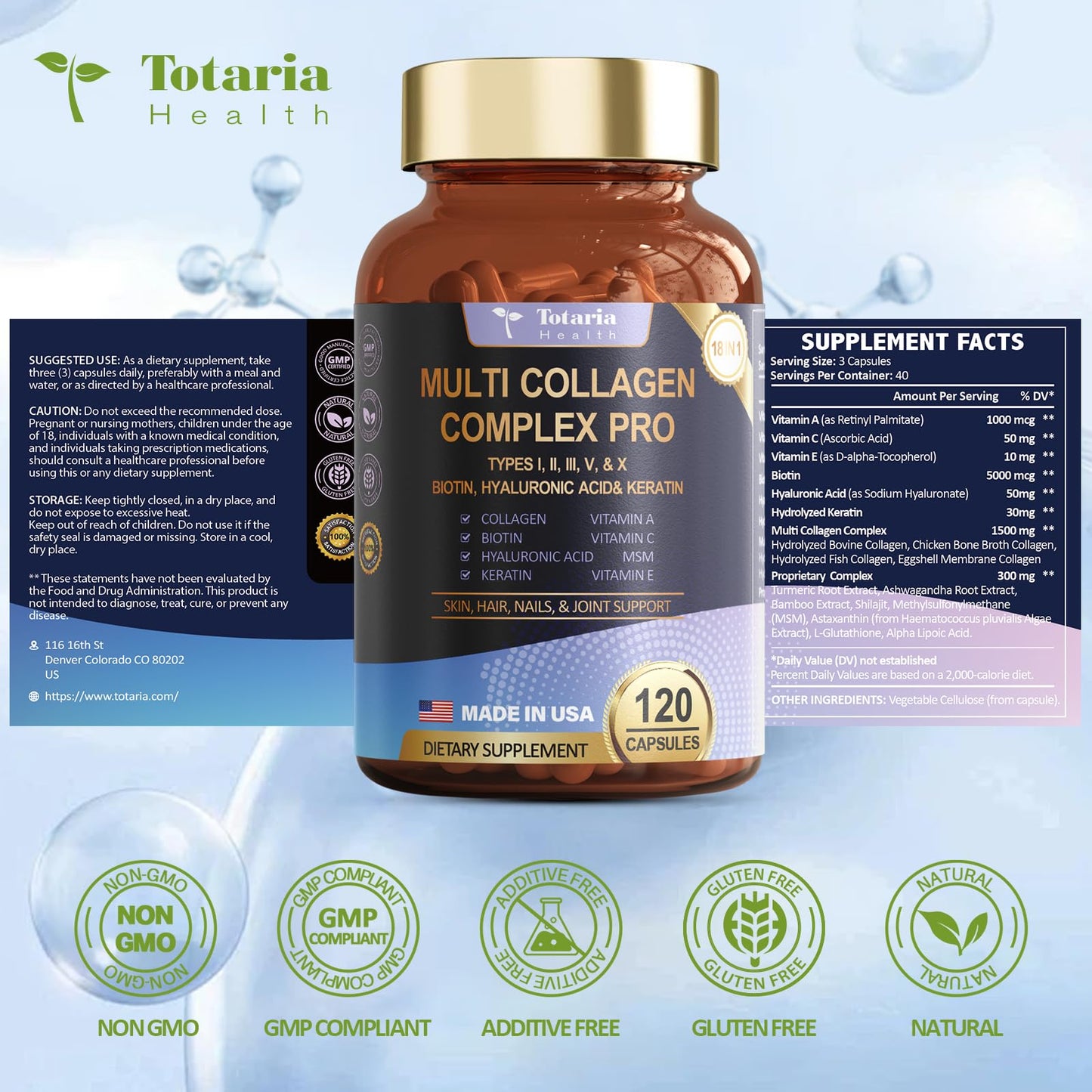 18-in-1 Multi Collagen Peptides – Skin, Hair, Nails & Joints