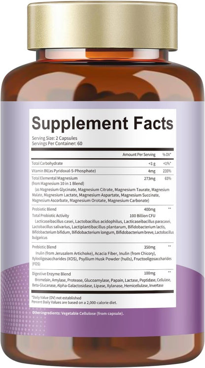 10-in-1 Magnesium Complex with Probiotics & Digestive Enzymes