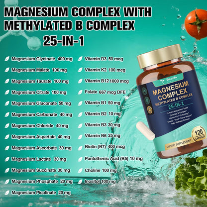 25-in-1 Magnesium Complex with Methylated B, D3 & K2