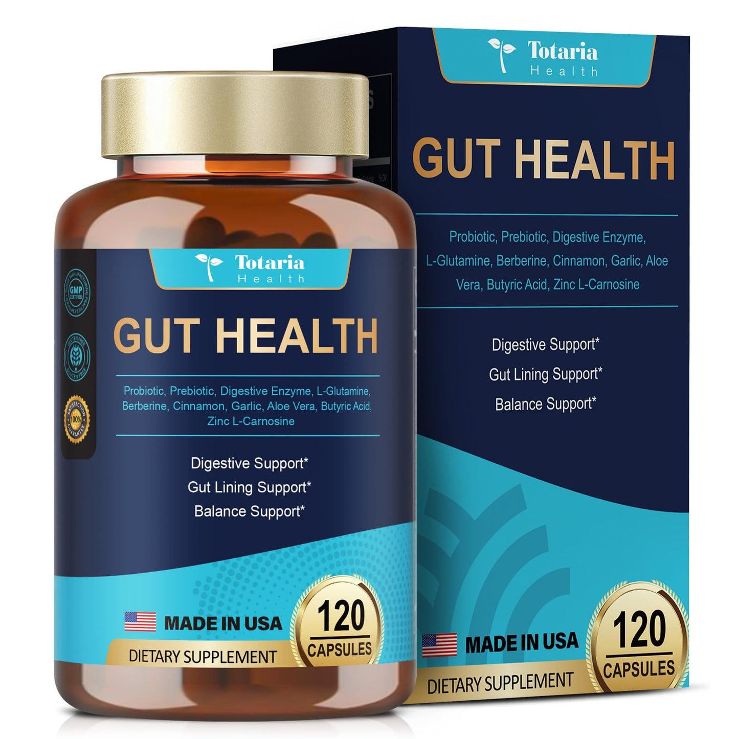 4-in-1 Gut Health with Probiotics, Prebiotics & Enzymes