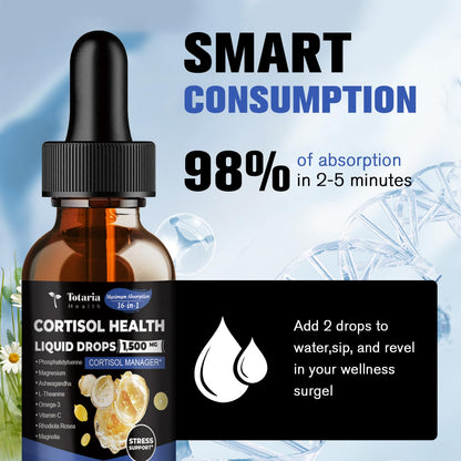 Cortisol Support Liquid Drops with Ashwagandha & Rhodiola