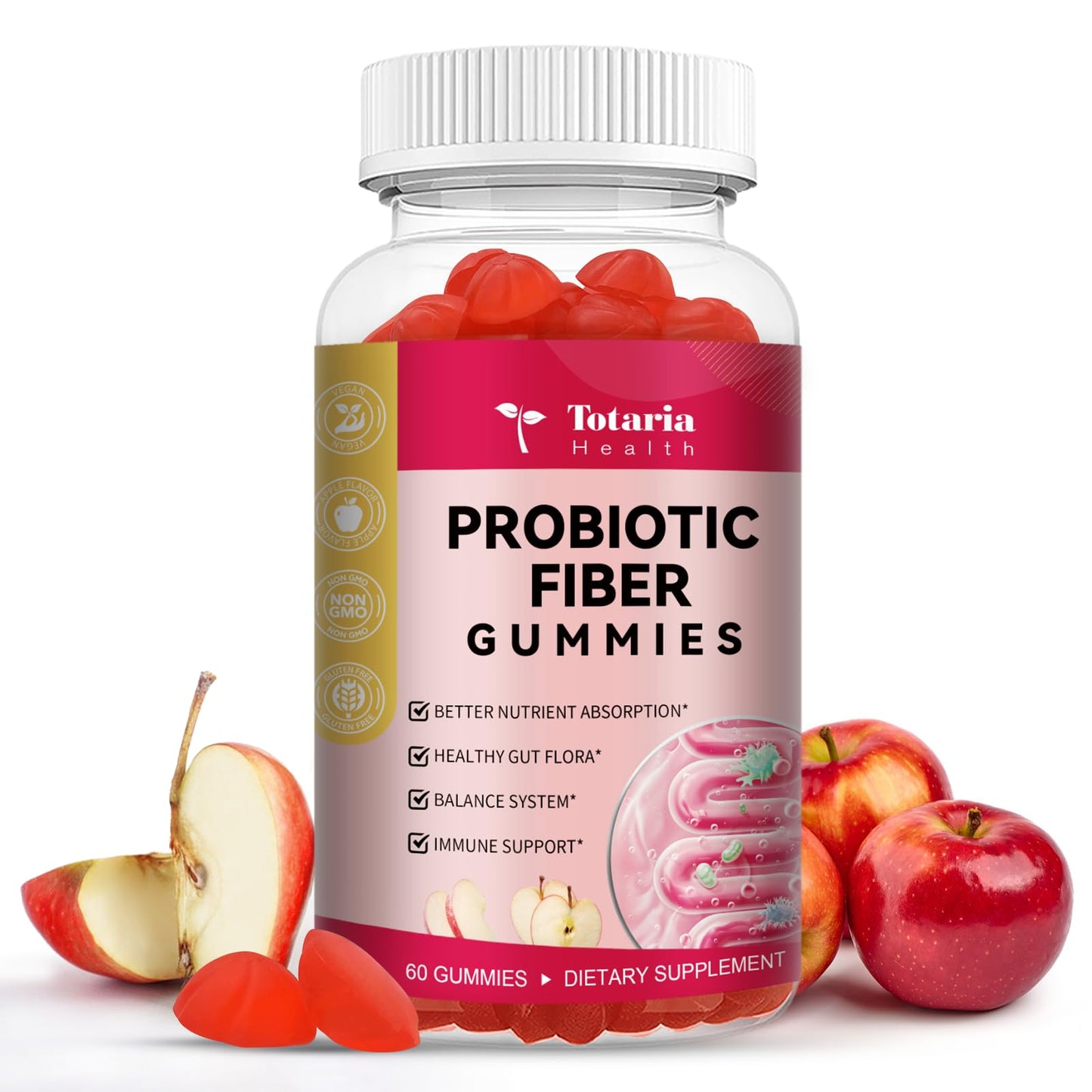 9-in-1 Probiotic Fiber Gummies 16g – Psyllium & ACV (Adults & Teens)
