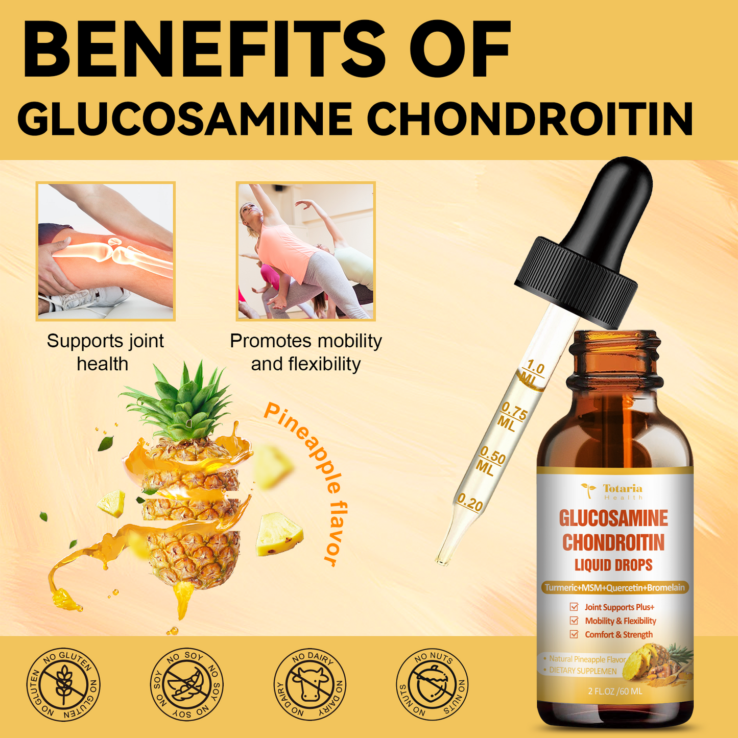 Glucosamine Chondroitin MSM Liquid Drops with Turmeric