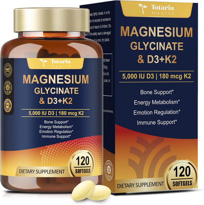 9-in-1 Magnesium Glycinate 500mg + Vitamin D3 & K2