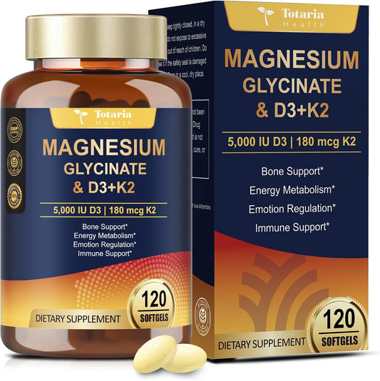 9-in-1 Magnesium Glycinate 500mg + Vitamin D3 & K2
