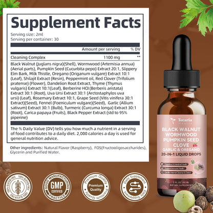 20-in-1 Black Walnut & Wormwood Tincture – Gentle Gut Cleanse
