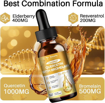 Liposomal Quercetin 1000mg with Bromelain & Elderberry Drops
