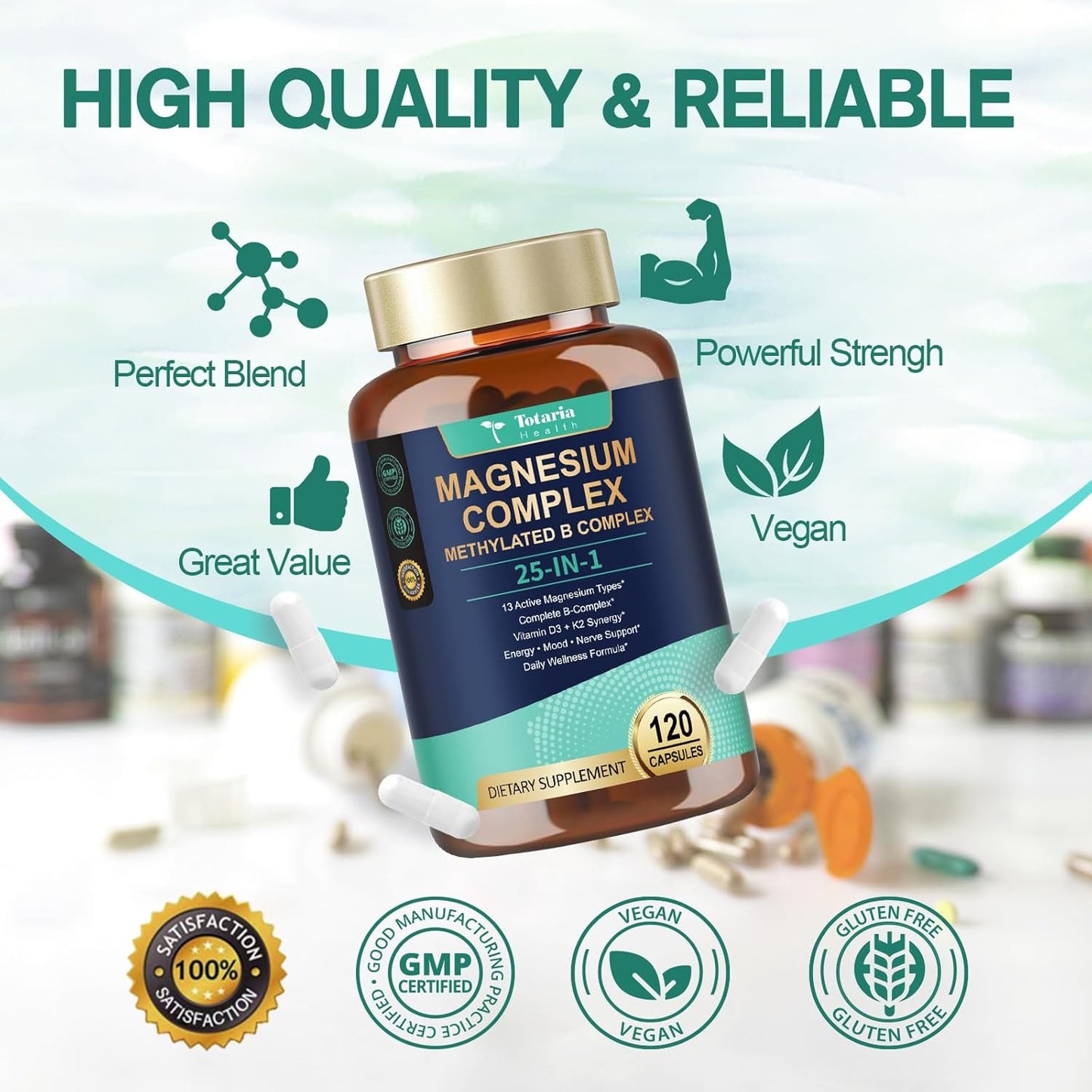 25-in-1 Magnesium Complex with Methylated B, D3 & K2