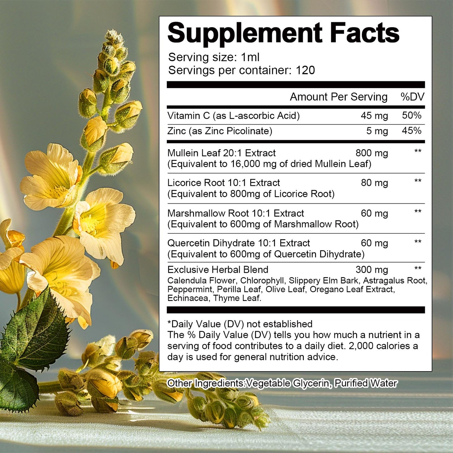 16-in-1 Mullein Drops for Lungs with Licorice & Marshmallow Root