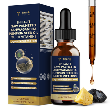 Shilajit Drops with Ashwagandha, Sea Moss & Saw Palmetto (Men)