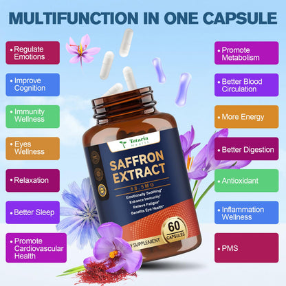 Organic Saffron Extract 88.5mg with Prebiotic Fiber – Mood