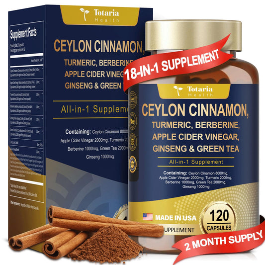 18-in-1 Ceylon Cinnamon 8000mg with ACV, Turmeric & Berberine