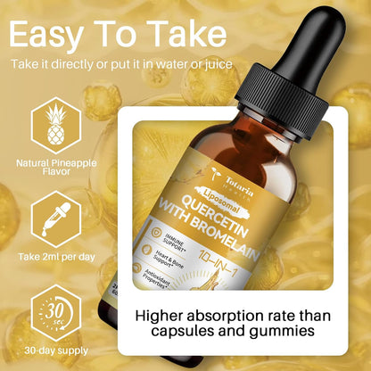 Liposomal Quercetin 1000mg with Bromelain & Elderberry Drops