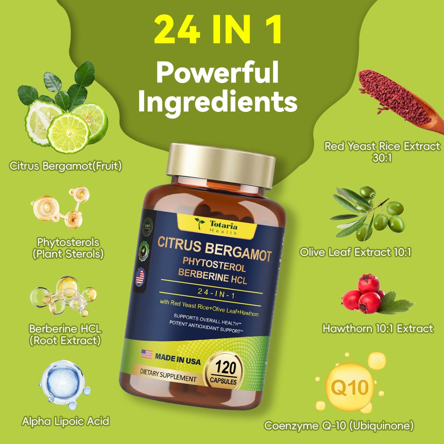 Organic Citrus Bergamot 1566mg 25:1 for Healthy Cholesterol