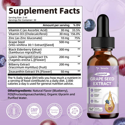 Grape Seed Extract Drops – 95% Polyphenols Antioxidant