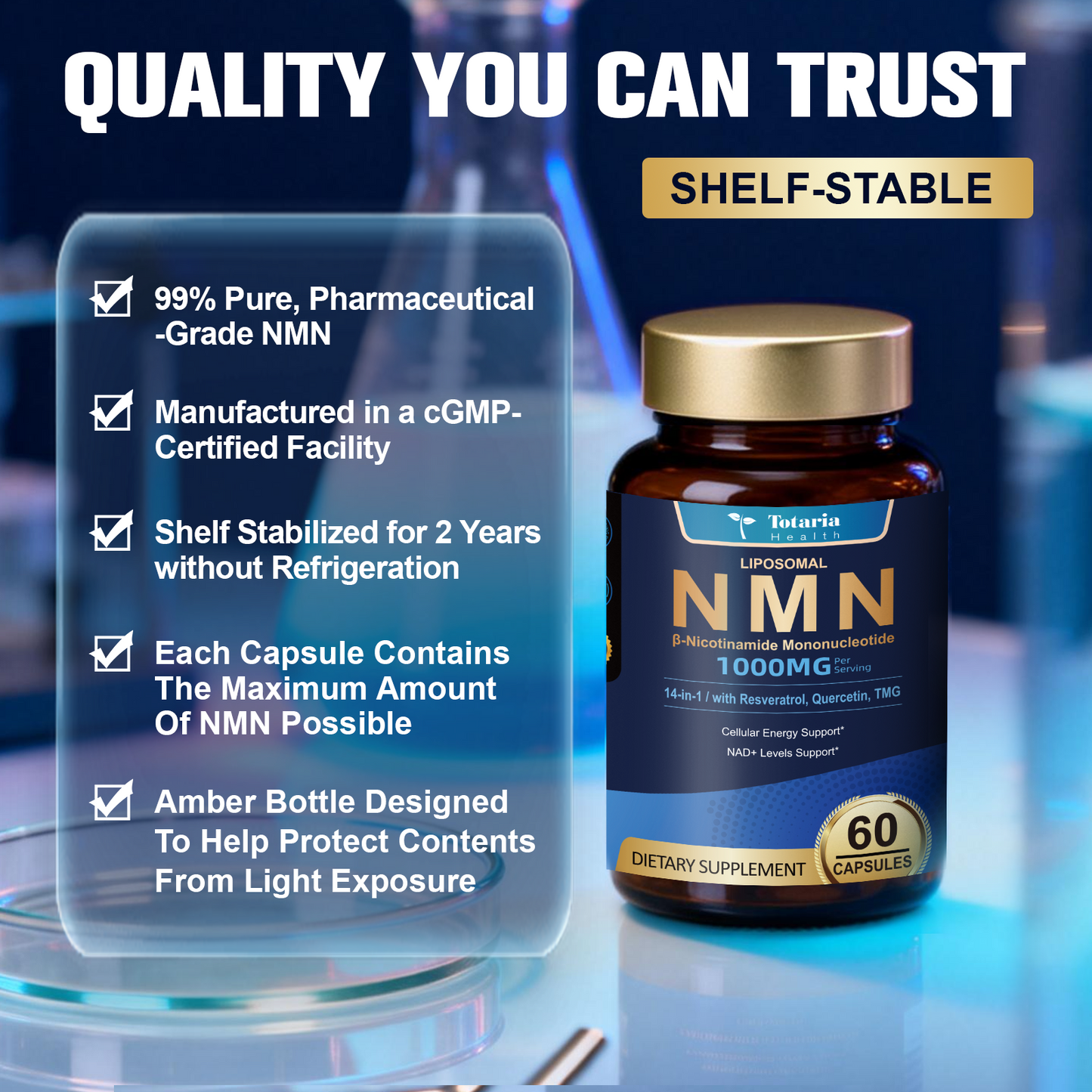 Liposomal NMN 1000mg – 14-in-1 with Resveratrol & CoQ10