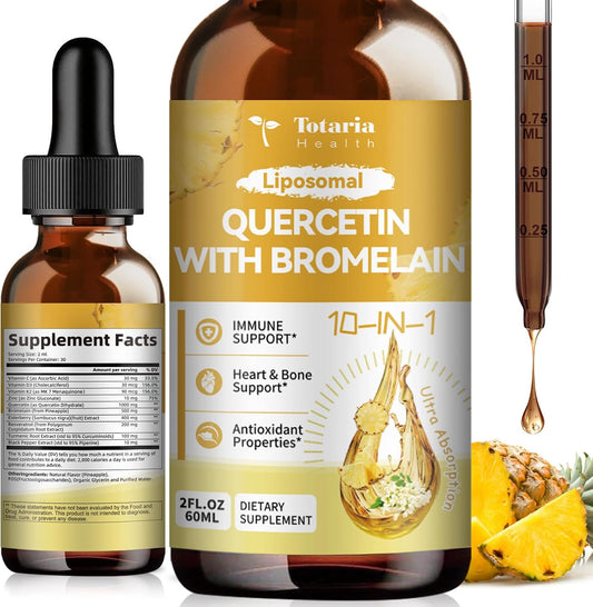 Liposomal Quercetin 1000mg with Bromelain & Elderberry Drops